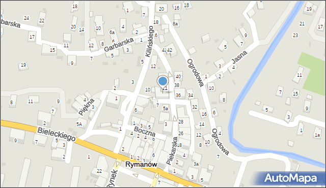 Rymanów, Piekarska, 9, mapa Rymanów