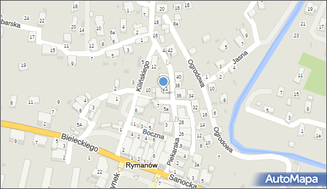 Rymanów, Piekarska, 9, mapa Rymanów