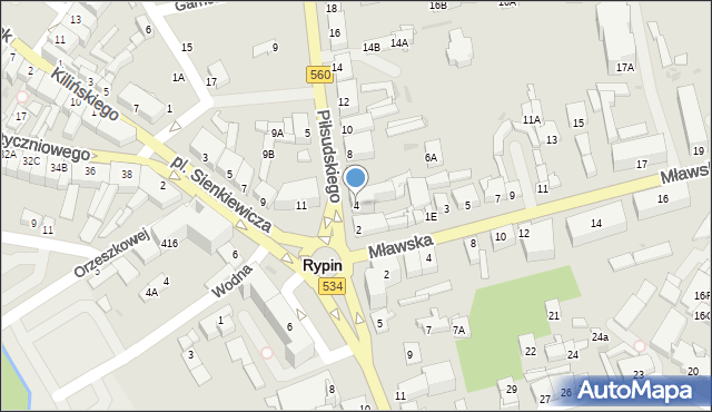 Rypin, Piłsudskiego Józefa, marsz., 4, mapa Rypin