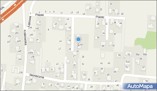 Rząska, Piaski, 24, mapa Rząska