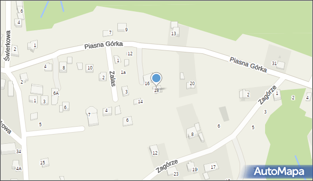 Rzeszotary, Piasna Górka, 18, mapa Rzeszotary