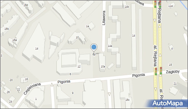 Rzeszów, Pigonia Stanisława, prof., 6p, mapa Rzeszów