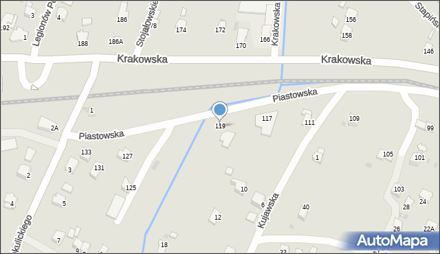 Sanok, Piastowska, 119, mapa Sanok