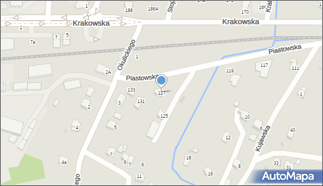 Sanok, Piastowska, 127, mapa Sanok