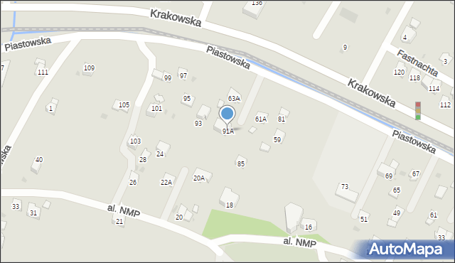 Sanok, Piastowska, 91A, mapa Sanok