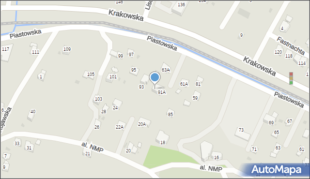 Sanok, Piastowska, 91B, mapa Sanok