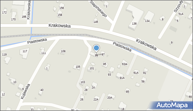 Sanok, Piastowska, 99, mapa Sanok