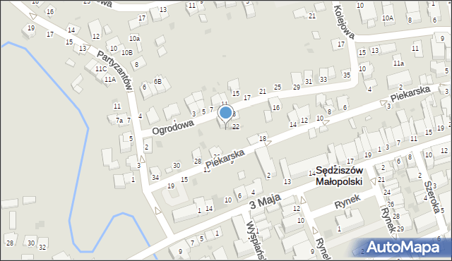 Sędziszów Małopolski, Piekarska, 24, mapa Sędziszów Małopolski