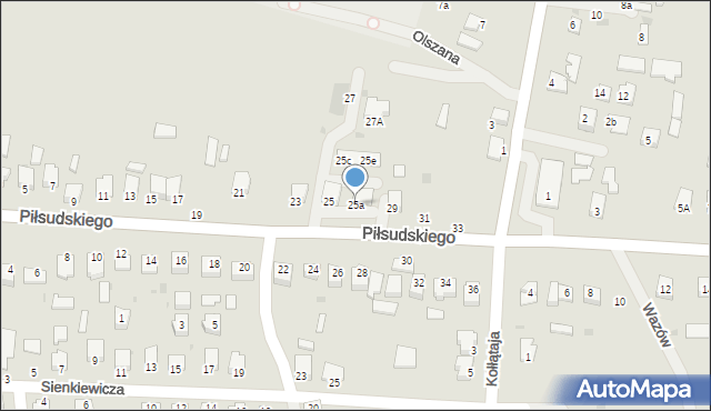 Sędziszów Małopolski, Piłsudskiego Józefa, marsz., 25a, mapa Sędziszów Małopolski