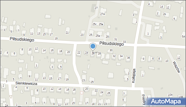 Sędziszów Małopolski, Piłsudskiego Józefa, marsz., 26, mapa Sędziszów Małopolski