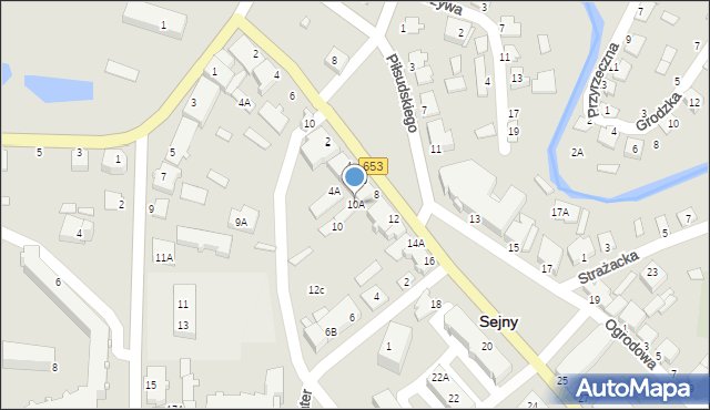 Sejny, Piłsudskiego Józefa, marsz., 10A, mapa Sejny