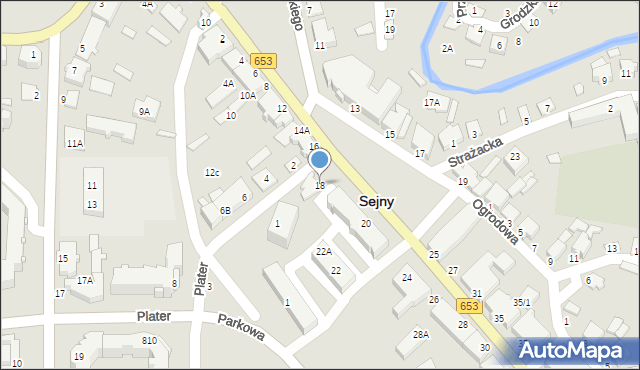 Sejny, Piłsudskiego Józefa, marsz., 18, mapa Sejny