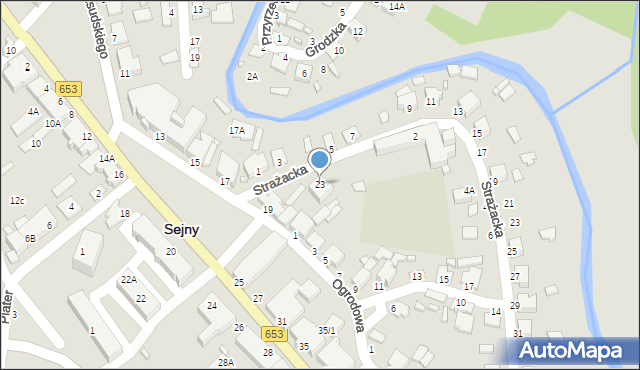 Sejny, Piłsudskiego Józefa, marsz., 23, mapa Sejny