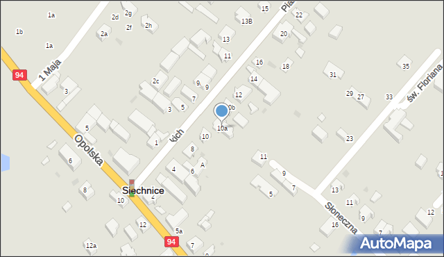 Siechnice, Piastów Śląskich, 10a, mapa Siechnice