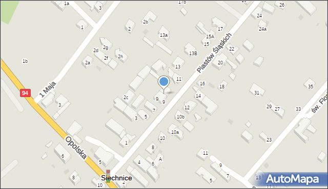 Siechnice, Piastów Śląskich, 9/2, mapa Siechnice