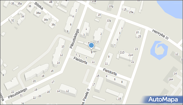 Siechnice, Piłsudskiego Józefa, marsz., 9, mapa Siechnice