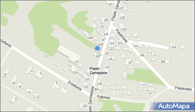 Siedlce, Piaski Zamiejskie, 141, mapa Siedlce