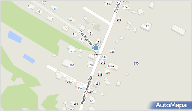 Siedlce, Piaski Zamiejskie, 171, mapa Siedlce