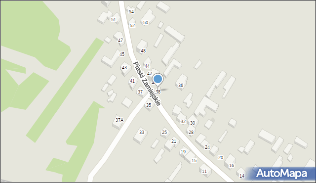 Siedlce, Piaski Zamiejskie, 38, mapa Siedlce