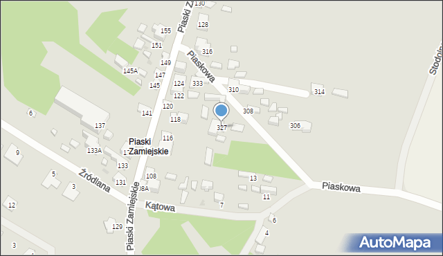 Siedlce, Piaskowa, 327, mapa Siedlce