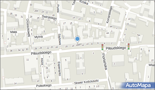 Siedlce, Piłsudskiego Józefa, marsz., 12A, mapa Siedlce