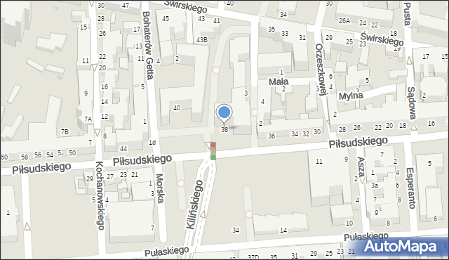 Siedlce, Piłsudskiego Józefa, marsz., 38, mapa Siedlce