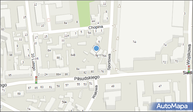Siedlce, Piłsudskiego Józefa, marsz., 78, mapa Siedlce