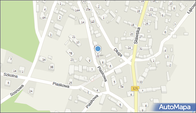 Siedlisko, Piaskowa, 11, mapa Siedlisko