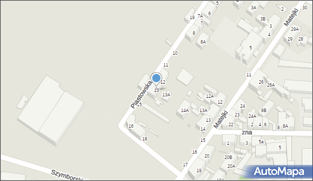 Siemianowice Śląskie, Piastowska, 13, mapa Siemianowice Śląskie