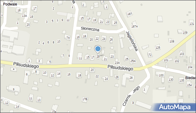 Sieniawa, Piłsudskiego Józefa, marsz., 19, mapa Sieniawa