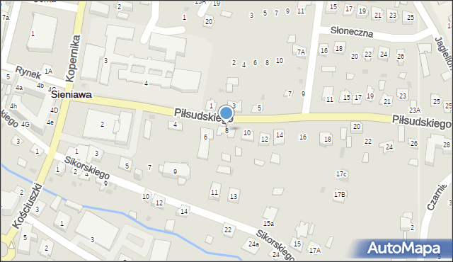 Sieniawa, Piłsudskiego Józefa, marsz., 8, mapa Sieniawa