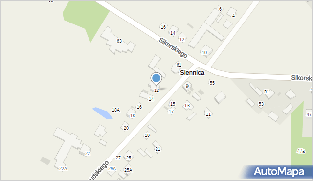 Siennica, Piłsudskiego Józefa, marsz., 12, mapa Siennica