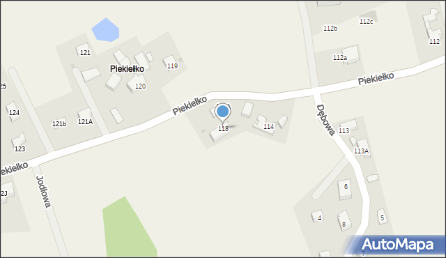 Sierakowice, Piekiełko, 118, mapa Sierakowice