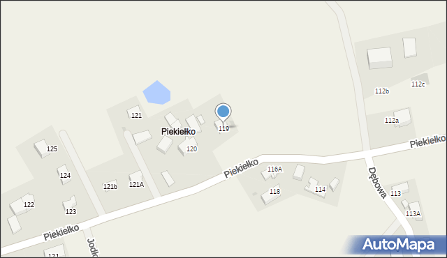 Sierakowice, Piekiełko, 119, mapa Sierakowice
