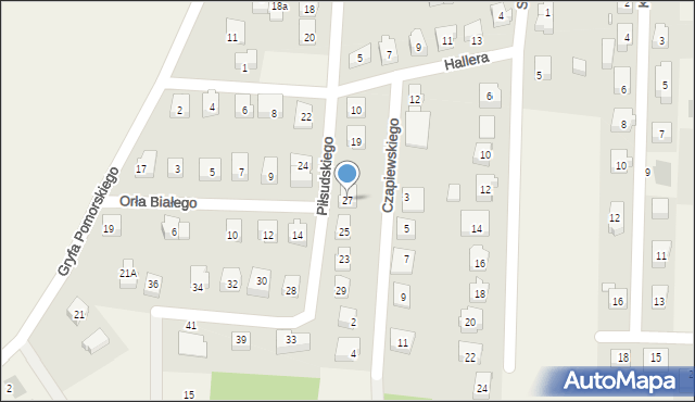 Sierakowice, Piłsudskiego Józefa, marsz., 27, mapa Sierakowice