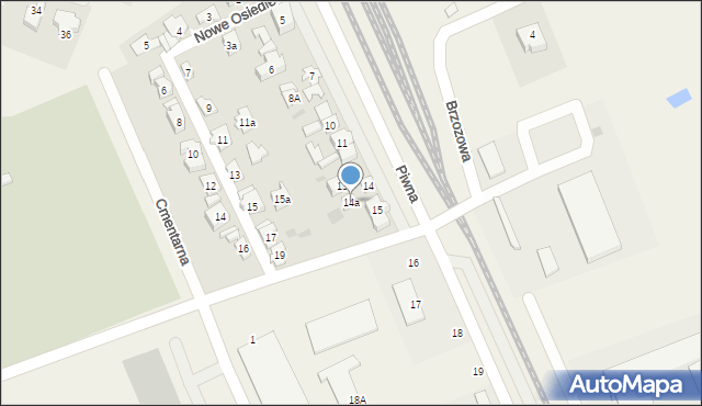 Sierakowice, Piwna, 14a, mapa Sierakowice