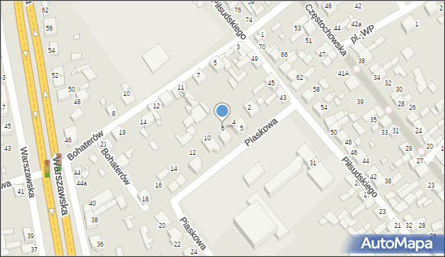 Siewierz, Piaskowa, 6, mapa Siewierz