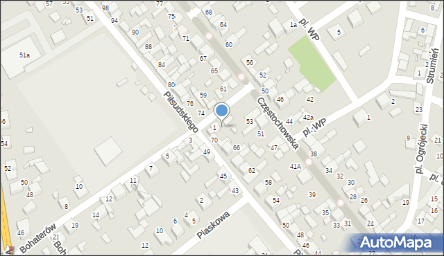 Siewierz, Piłsudskiego Józefa, marsz., 72, mapa Siewierz