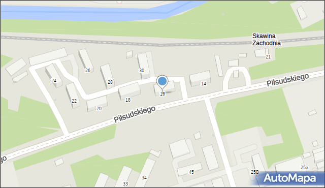 Skawina, Piłsudskiego Józefa, marsz., 16, mapa Skawina