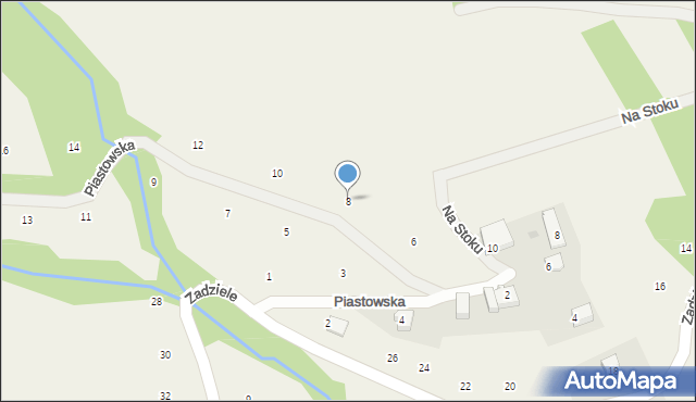 Skawinki, Piastowska, 8, mapa Skawinki