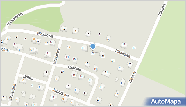 Skórcz, Piaskowa, 20, mapa Skórcz