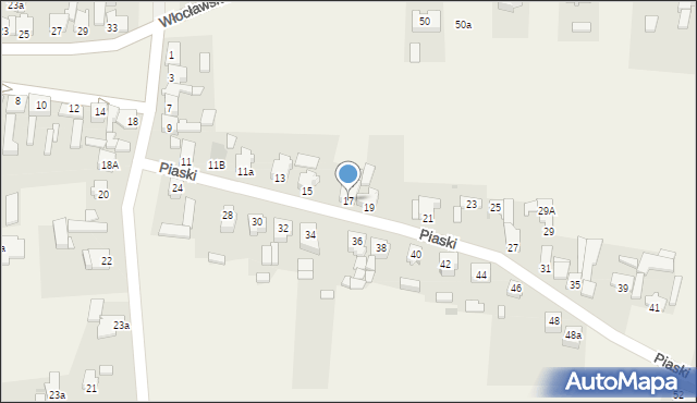 Skulsk, Piaski, 17, mapa Skulsk