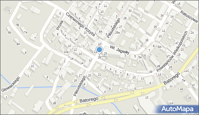 Skwierzyna, Piłsudskiego Józefa, marsz., 24, mapa Skwierzyna