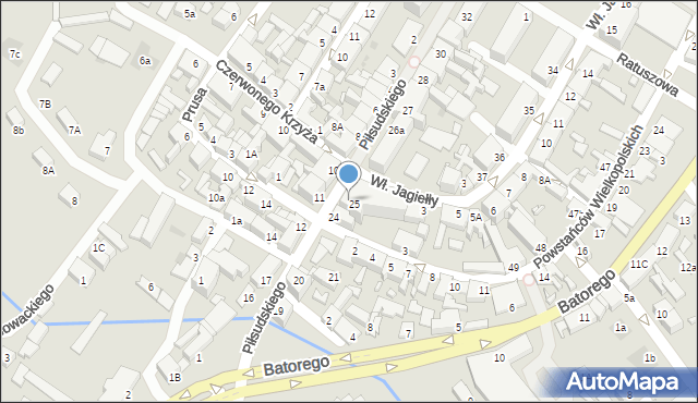 Skwierzyna, Piłsudskiego Józefa, marsz., 25b, mapa Skwierzyna