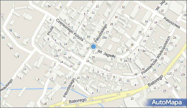 Skwierzyna, Piłsudskiego Józefa, marsz., 25c, mapa Skwierzyna