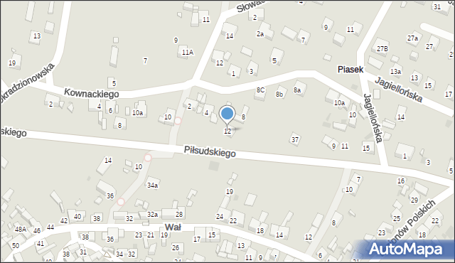 Sławków, Piłsudskiego Józefa, marsz., 12, mapa Sławków