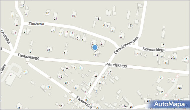 Sławków, Piłsudskiego Józefa, marsz., 5, mapa Sławków