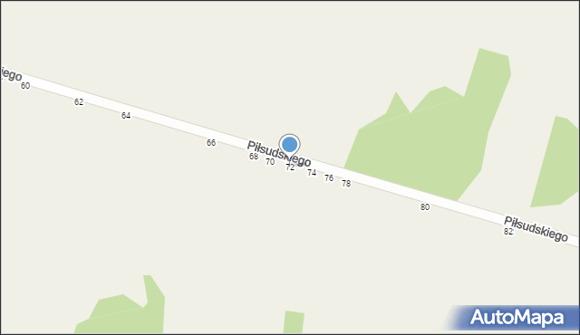 Sławno, Piłsudskiego Józefa, marsz., 72, mapa Sławno