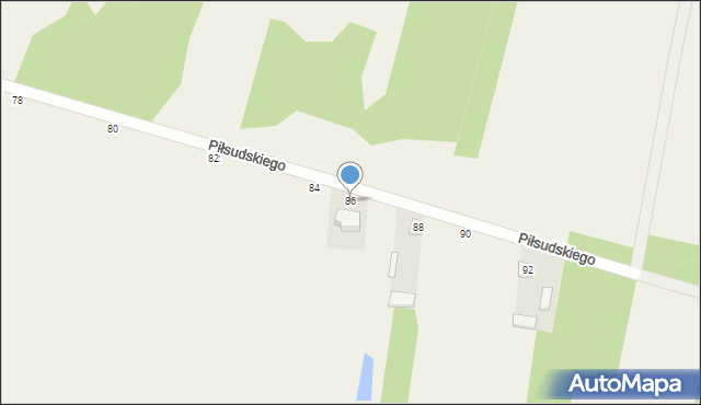 Sławno, Piłsudskiego Józefa, marsz., 86, mapa Sławno