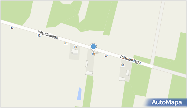 Sławno, Piłsudskiego Józefa, marsz., 88, mapa Sławno